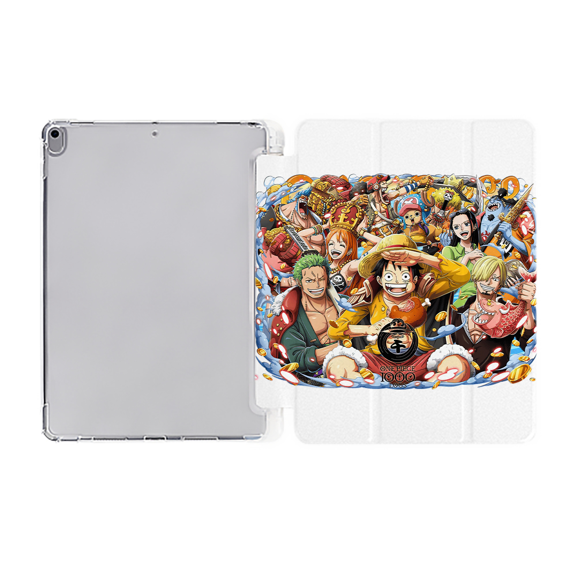 （画像用） ワンピース モンキー・D・ルフィ ONE PIECE Monkey D. Luffy IPad ケース ペン収納付き 三つ折りスタンド PUレザー×シリコン 対応機種9.5/10.5/10.9インチ